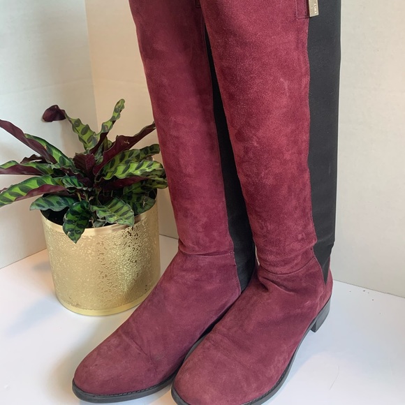 Vince Camuto Shoes - VINCE CAMUTO • Wine/Black Suede Knee High Boots